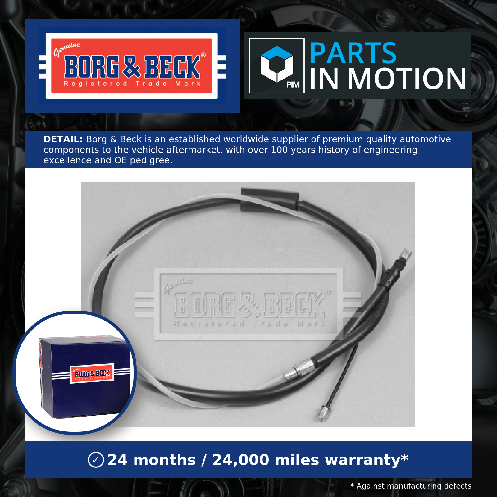 Handbrake Cable fits RENAULT MEGANE Mk2 2.0 Rear 03 to 11 Hand Brake Parking B&B