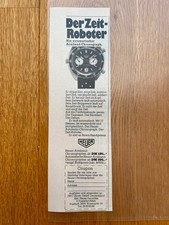1972 Heuer Autavia Il Tempo Computer Cronografo Vintage Pubblicità Pubblicità V7
