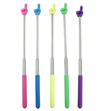 5 Pcs Retractable Teacher Pointer, Extendable Finger Pointer Stick Colorful H...