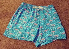 Chubbies Swim Trunks Mens M 5.5" Inseam Lined Teal Pink Flamingo Print