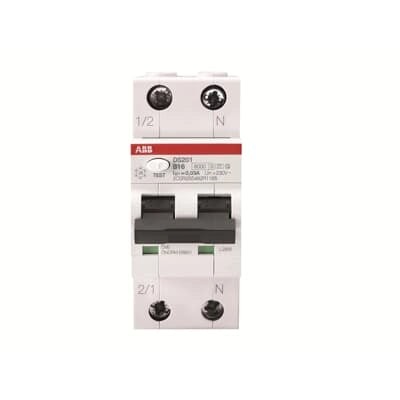 ABB FI-LS-Schalter DS201 M, 1+N, 30mA, 16A, C, Typ A/G - DS201 M C16 G30