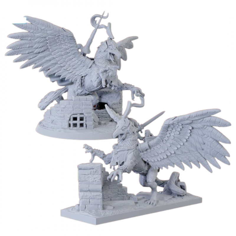 Humain Duke on Gryphon figurine à peindre pour chef d'armée
