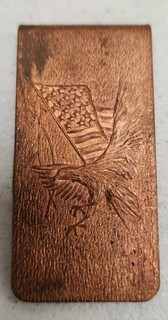 Tiffany Studios St Louis World Fair 1904 American Flag & Eagle Metal Money Clip