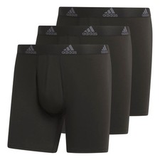 Adidas Men's Performance Stretch Cotton Boxer Briefs 3-Pack,Size S