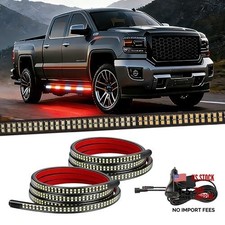 2pcs 70 Inch Truck Strobe Lights Strip 1152 Led Emergency Running Redwhite