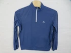 Rhoback 1/4 Zip Pullover Mens Large Blue Striped Long Sleeve Golf Performance