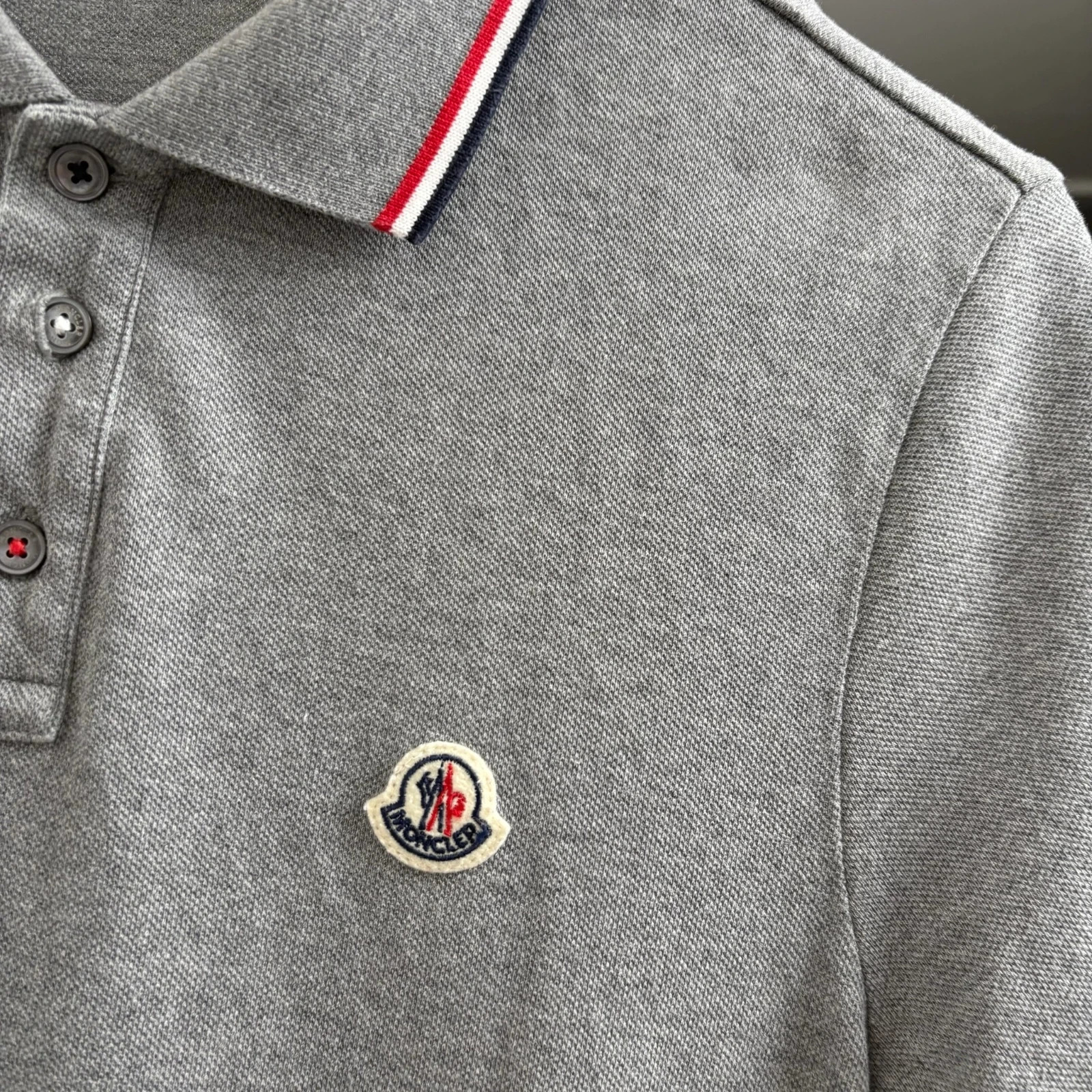 Moncler Grey Polo Shirt image 4
