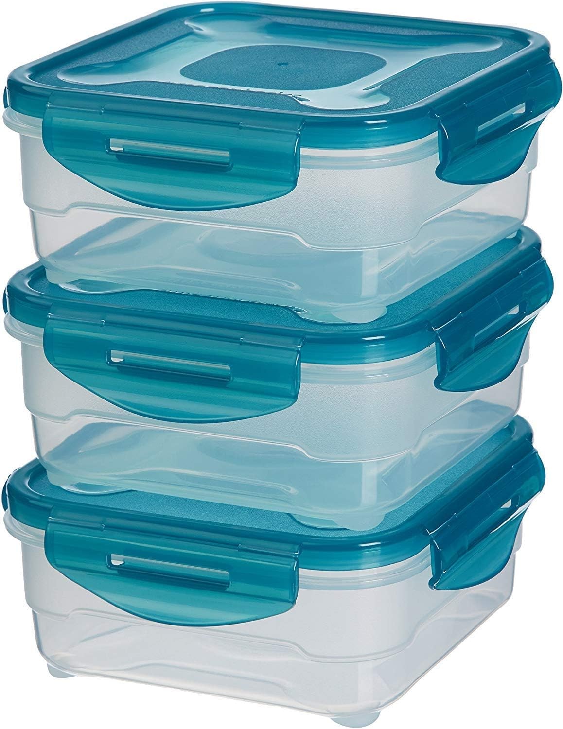 Amazon Basics Air-Locked Leak-Proof, Stackable & Airtight Fridge/Freezer Contai