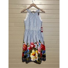 Vince Camuto Women's Striped Floral Fit and Flare Dress Multi-Color Size 2 NWT