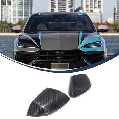Dry Carbon Car Rearview Mirror Cover Trim For Lamborghini Urus Audi Q8 2018-2024
