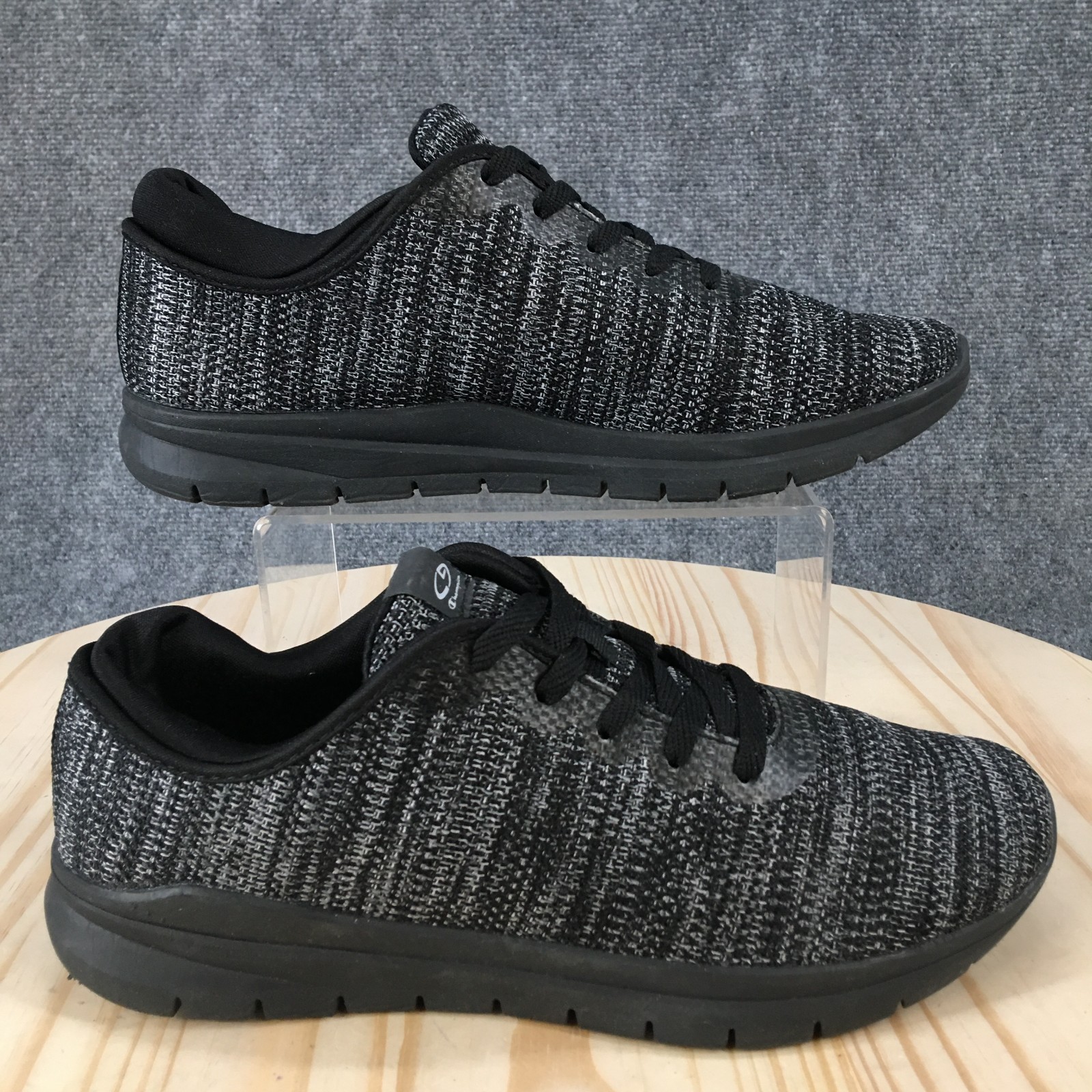 Black Knit Lace Up Low Top Comfort