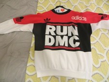Rare Vintage Run DMC My Adidas White/Black/Red Sweatshirt, men's size M