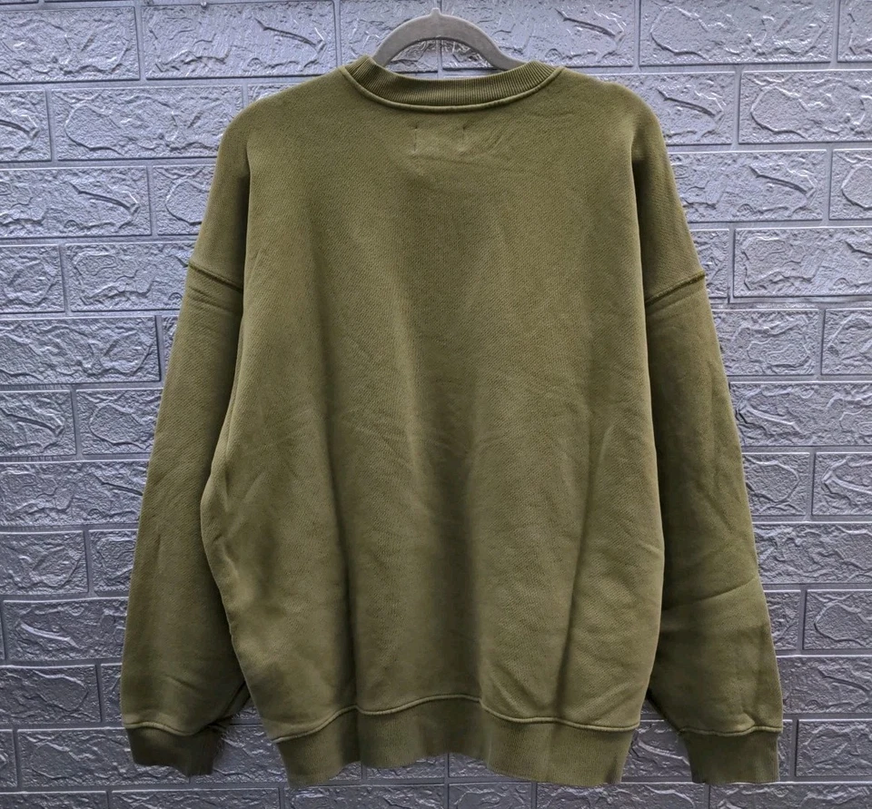 Nuevo El Wood Gran Tamaño Núcleo Cuello Redondo Vintage Oliva Unisex Talla M Foto 3 de 4