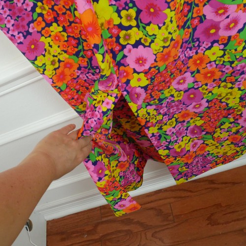 Vintage 70s Maxi Dress Multicolor Floral Neon Bell Sleeve Hippy Boho L Groovy, $88.2 - Photo 9