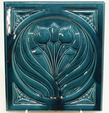 Antyczna secesyjna płyta pieca Meissner Fabryka pieca Płytka Płytka około 1890 roku (P-1826)