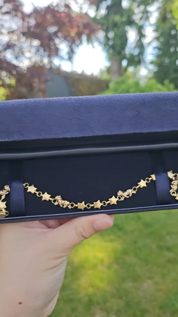 OOAK Vintage Tiffany & Co. Chain Of Star Bulldog Puffed Link 18k