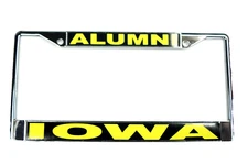 IOWA License Plate Frame, Polished Chrome, ALUMNI/IOWA 417
