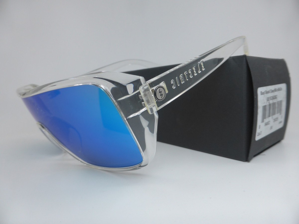 Electric Sunglasses BLAST SHIELD Clear Melanin Grey/Blue Chrome