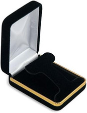 Black Velvet Stud Earring Box Display Jewelry Gift Box Gold Trim
