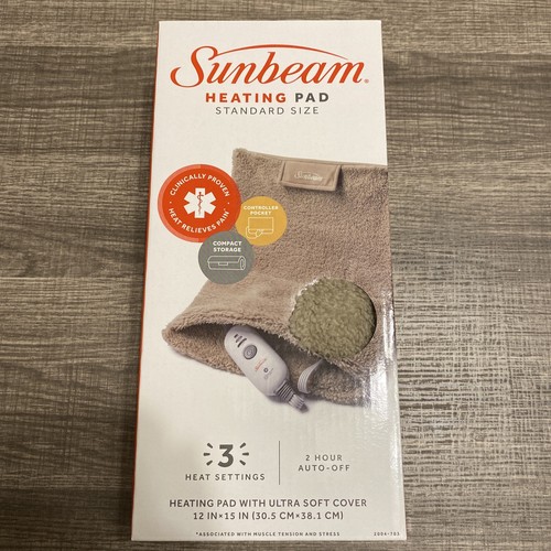 Sunbeam Soft Heating Pad Standard 12x15” Ultra Soft Cover 3 Heat