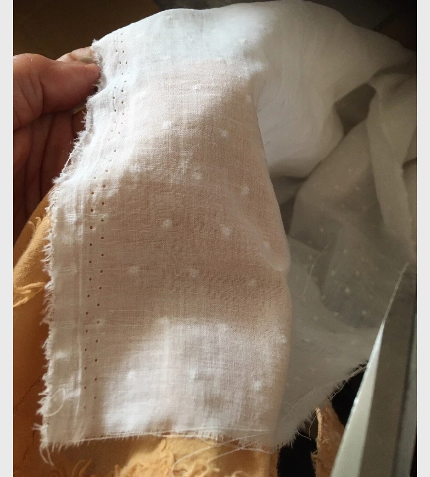 Cotton Swiss Dot White Apparel Fabric by the Yard 56-57” Wide Craft Drapery - Image 2 of 2