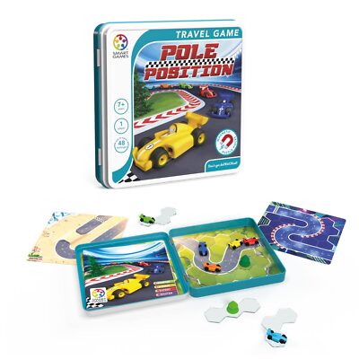 SmartGames Pole Position Metal Box Travel Game with 48 Challenges for Ages 7 -