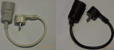 Verlängerung 10cm, 0,25m - 9,75m Schutzkontakt Winkelstecker Buchse weiß schwarz