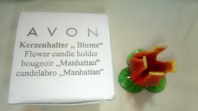 Avon, Kerzenhalter,neu,ovp,6cm,Blume,bunt,Glas, Dekoration,kerze,, Wohnzimmer,