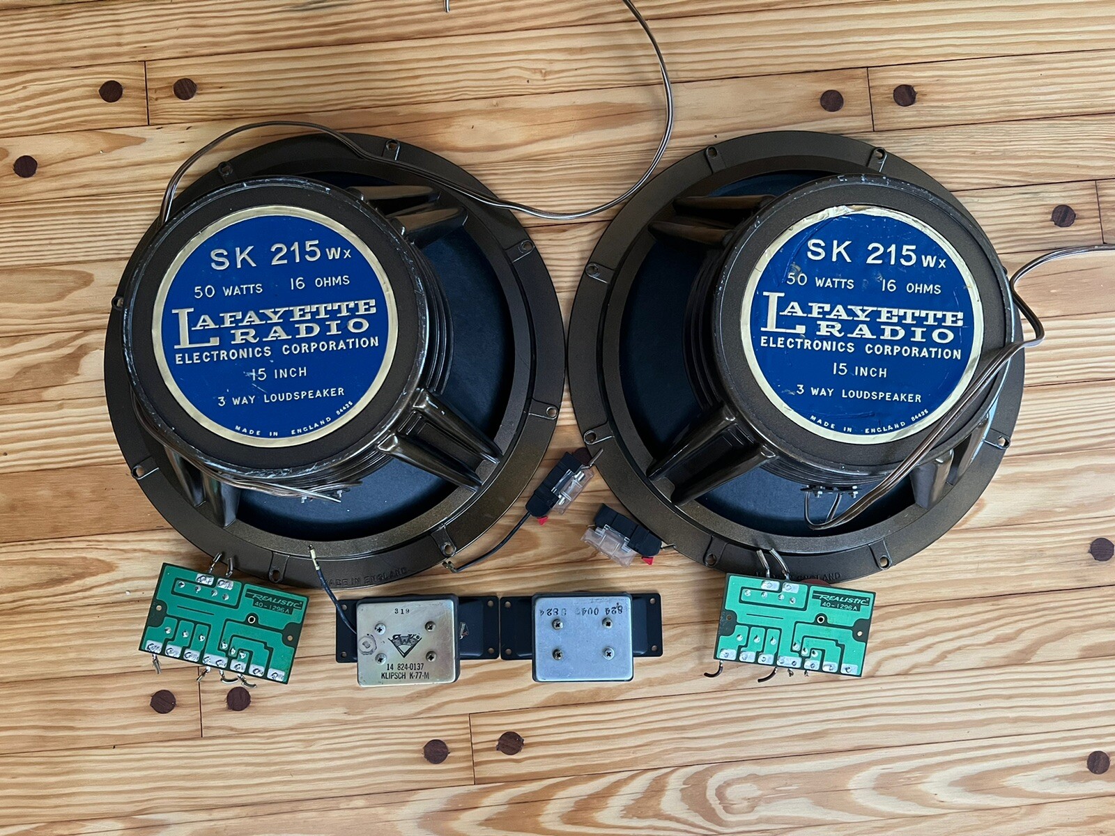 Vintage Lafayette SK 215wx Goodmans 15inch Set of 2 Speakers England BUNDLE
