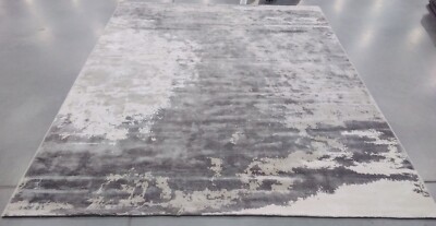 SILVER / IVORY 8' X 10' Stained Rug, Reduced Price 1172708615 TIB519A-8