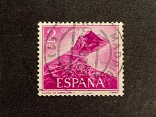 SPAIN ESPANA 1969 DEFINITIVE GIBRALTAR 2PTA RED VIOLET PURPLE - USED