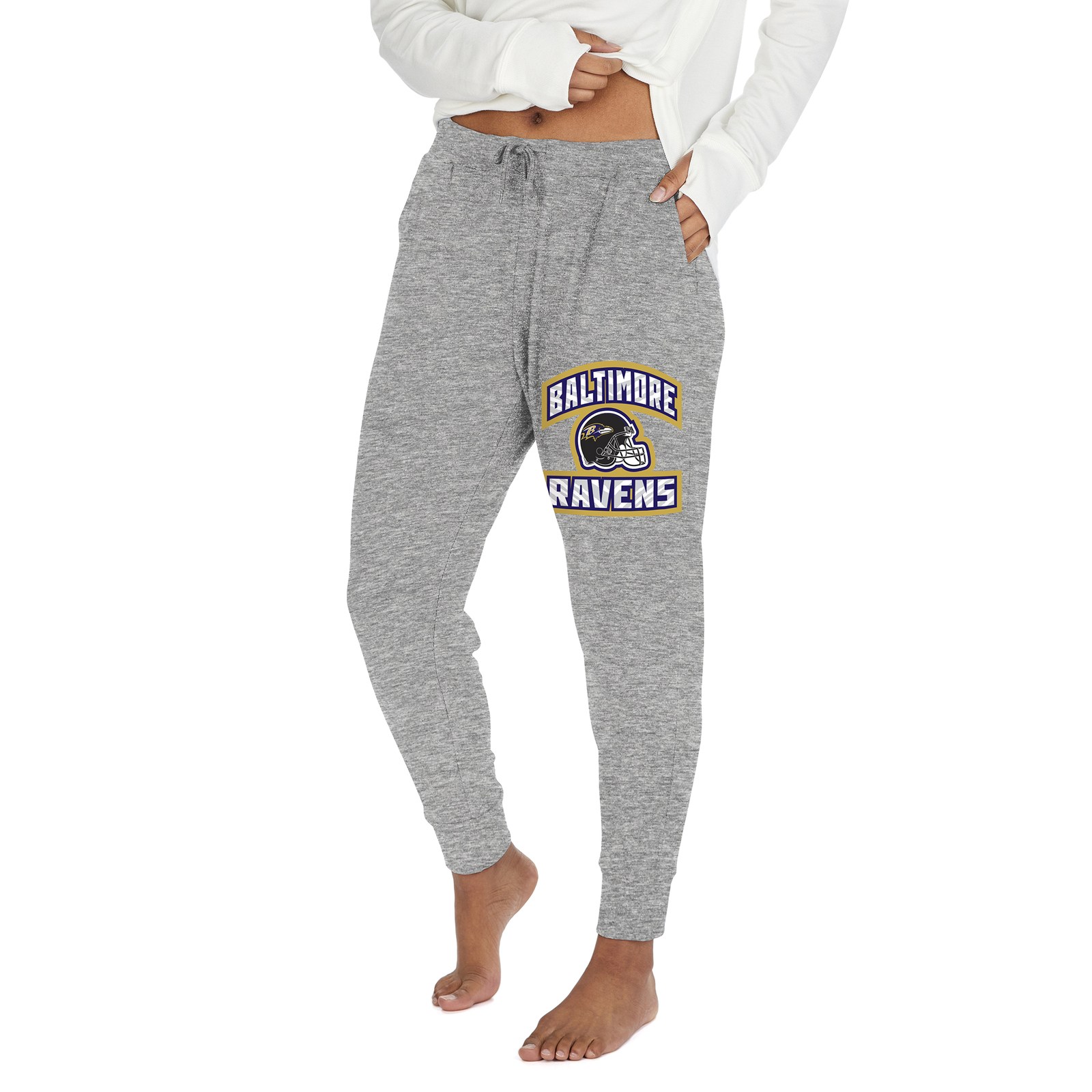 Женские кроссовки для бега трусцой Zubaz NFL Baltimore Ravens Marled Grey Soft