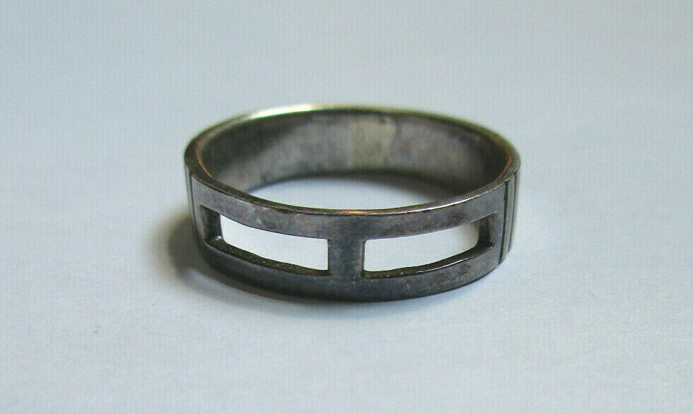 925 SILVER Two Rectangle Design Ring  5 MM WIDE S… - image 2