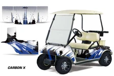 Graphics Kit Decal Sticker For Club Car Golf Cart 1983-2014 CarbonX Blue