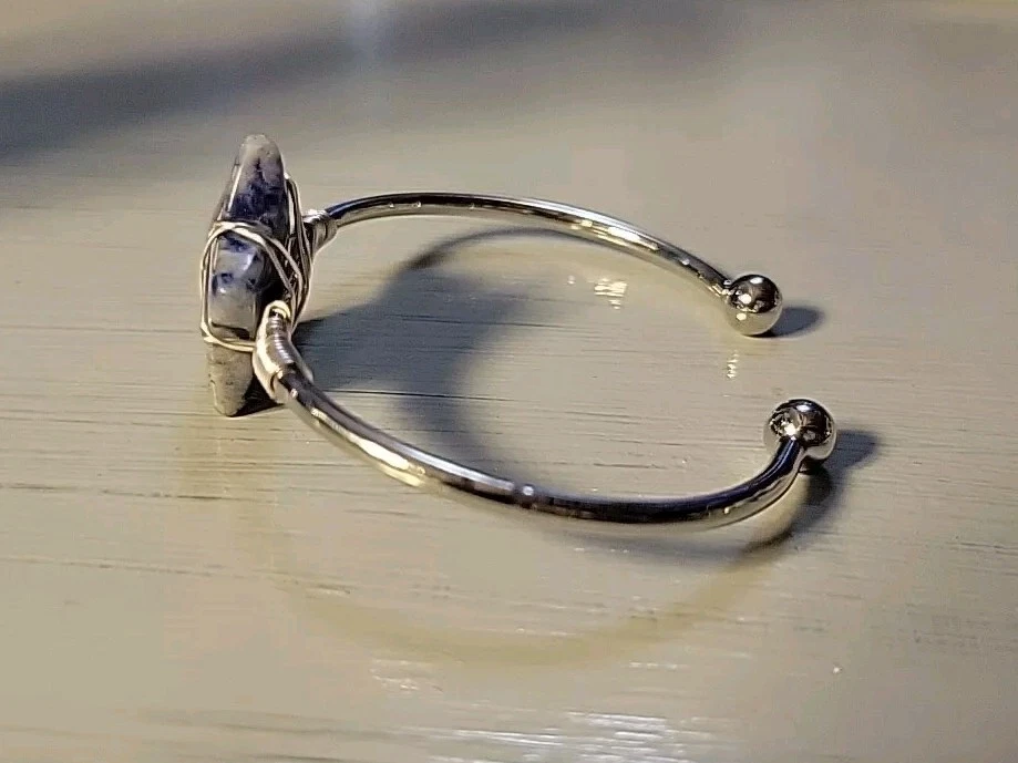 Sodalite Gem Star Bangle Bracelet Reiki Healing Balancing Amulet - Image 2 of 4