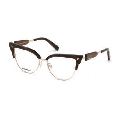 DSQUARED2 DQ5267 062 Brown Metal Cat Eye Optical Eyeglasses Frame 53-16-135 RX