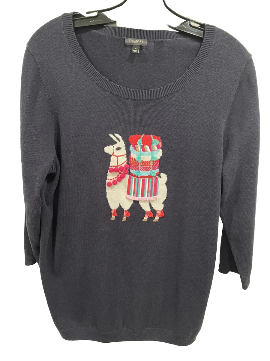 Talbots llama best sale sweater