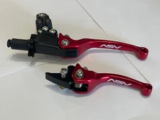 ASV F3 Unbreakabl​​e Adjustable Shorty Red Brake & Clutch Perch & Levers - NEW!