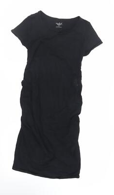 Isabel Damen T-Shirt Kleid schwarz Baumwolle Größe M Rundhals Pullover - Umstandsmode