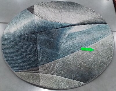 GREY / TEAL 5'-3'' x 5'-3'' Broken Thread Rug, Reduced Price 1172770009 HLW715D-5R