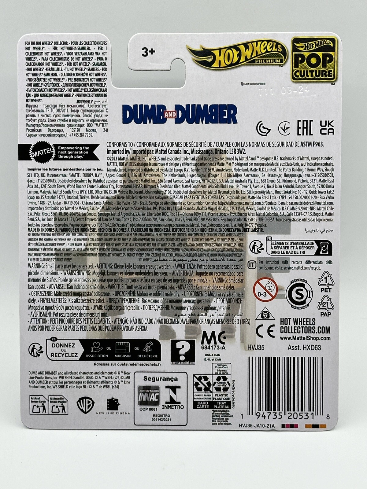 Hot Wheels Premium - Fourgonnette Mutt Cutts (Dumb And Dumber) - Pop Culture - 1/64 - Diecast Neuf