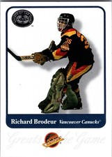 2001 Fleer Greats of the Game - Richard Brodeur #48 - Vancouver Canucks