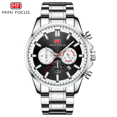 MINI FOCUS Men Watch Chronograph Quartz Watch 24Hours Business Male Wristwatch
