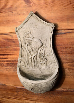 STEINGARTEN NIEDLICHER KANINCHENHASE VOGELFUTTERHAUS WANDBEHANG PLAKETTE ORNAMENT