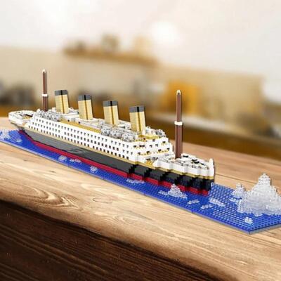3d Puzzles Titanic Cruise Ship Model Boat Micro Building Bricks Diy Toys Kit Gif