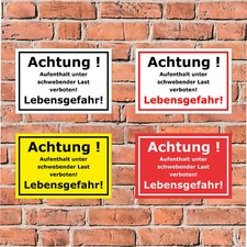 Schild - Aufenthalt unter schwebender Last verboten Kran Baustelle - 4 Größen