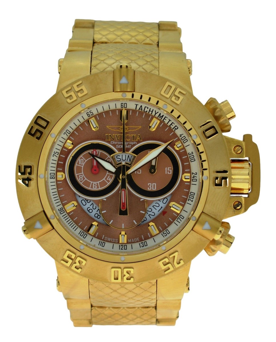 Men's 50mm Invicta Subaqua Noma III 500M Yellow Gold Quartz Watch