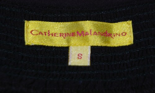 CATHERINE MALANDRINO Black Purple Gray Spagetti Strap Embroidered Silk Top Sz S - Afbeelding 5 van 5