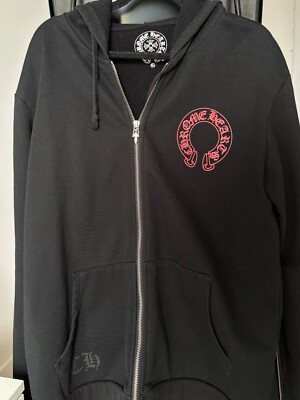 Chrome Hearts Red Horseshoe Limited Edition XL Zip up Hoodie | eBay