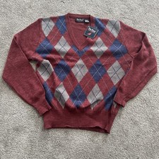 Vintage 90s Par Four Golf Knit Sweater Vneck Men  s Size L Maroon